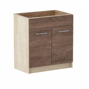 Кухонна нижня тумба під мийку 60×46×82 см без стільниці, дуб сонома / трюфель