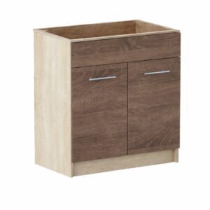 Кухонна нижня тумба під мийку 80×46×82 см без стільниці, дуб сонома / трюфель
