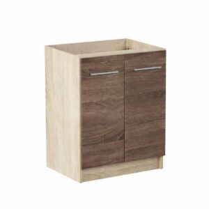 Кухонна нижня тумба з дверцятами 60×46×82 см без стільниці, дуб сонома / трюфель