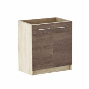Кухонна нижня тумба з дверцятами 80×46×82 см без стільниці, дуб сонома / трюфель