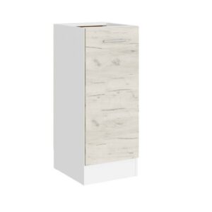 Кухонна нижня тумба з полицею 30×46×82 см без стільниці, білий / дуб крафт білий