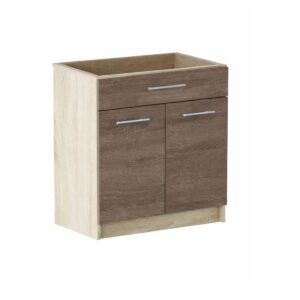 Кухонна нижня тумба з висувною шухлядою 60×46×82 см без стільниці, дуб сонома / трюфель