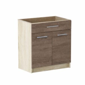 Кухонна нижня тумба з висувною шухлядою 80×46×82 см без стільниці, дуб сонома / трюфель